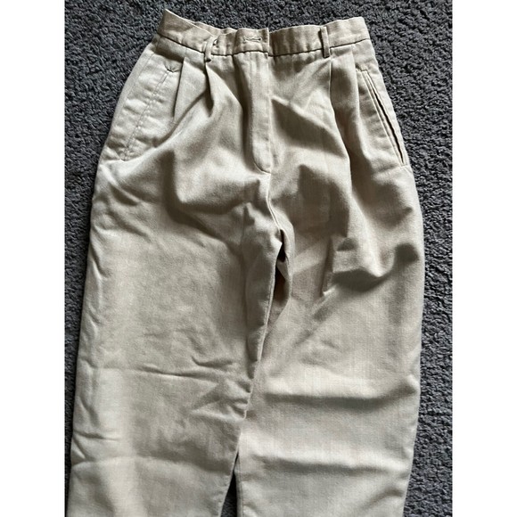 Liz Claiborne Petite Collection Tweed Wool Pants 8 Beige Tan pleats - Picture 2 of 5